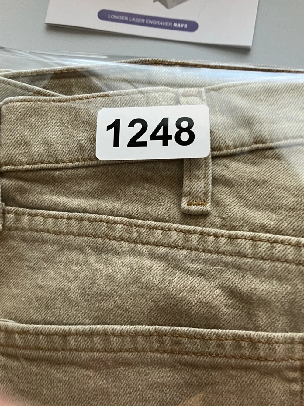 Wrangler Beige Straight-Leg Pants with Copper Button Detail